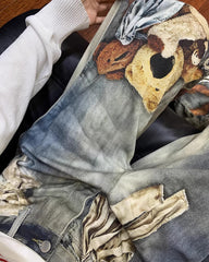 cute bears print baggy jeans boogzel clothing