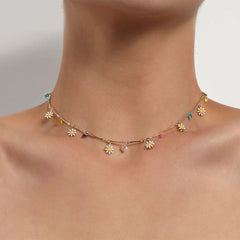 cute daisies choker necklace boogzel clothing