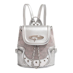 cyber aesthetic silver backpack boogzel clothing