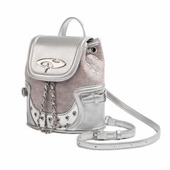 cyber aesthetic silver backpack boogzel clothing