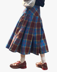 dark academia plaid pleated skirt boogzel clothing