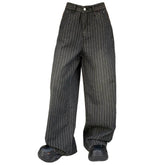 dark academia striped baggy jeans boogzel clothing