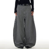 dark academia stripe wide leg pants boogzel clothing