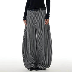 dark academia stripe wide leg pants boogzel clothing