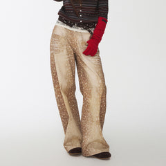 deer print wide leg jeans boogzel clothing