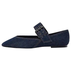 denim buckle strap mary jane flats boogzel clothing