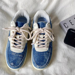 Denim Heart Aesthetic Sneakers boogzel clothing