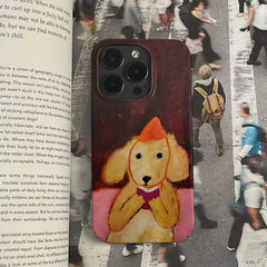 dog painting aesthetic iphone case boogzel clothing