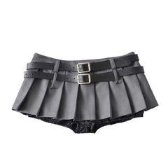 Y2K Double-Belt Extreme Micro Skirt boogzel clothing