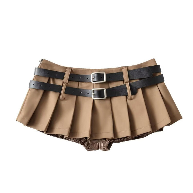 Y2K Double-Belt Extreme Micro Skirt boogzel clothing