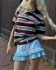 double layer pleated mini skirt boogzel clothing