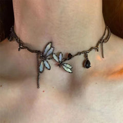 dragonfly choker necklace boogzel clothing