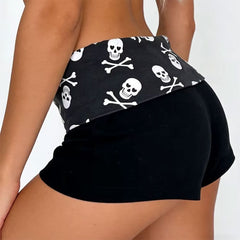 emo girl skull mini shorts boogzel clothing