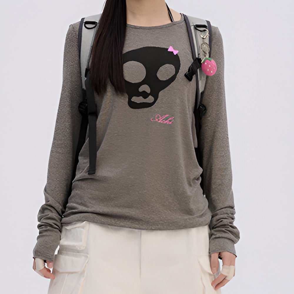 emo phase skull long sleeve top boogzel clothing