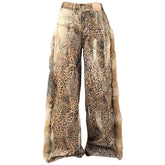 faded leopard print wide leg trousers boogzel clothing