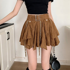 fairy aesthetic brown mini skirt boogzel clothing