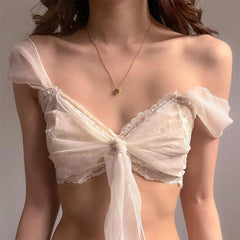 fairycore aesthetic lace crop top boogzel clothing