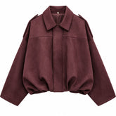 fall suede cropped jacket boogzel clothing
