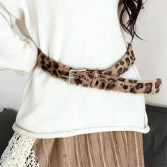 faux fur leopard belt boogzel clothing
