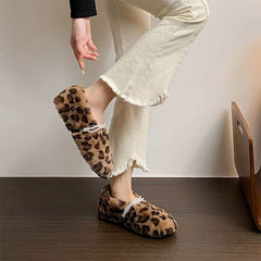 faux fur leopard slippers boogzel clothing
