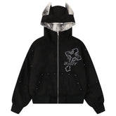 fawn ear grunge hooded jacket boogzel clothing
