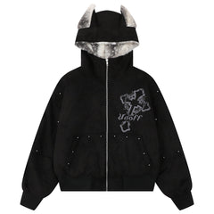 fawn ear grunge hooded jacket boogzel clothing