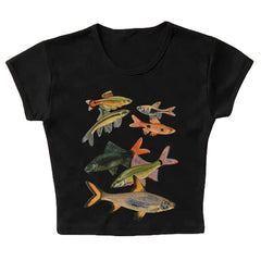 fish print aesthetic tee boogzel clothing
