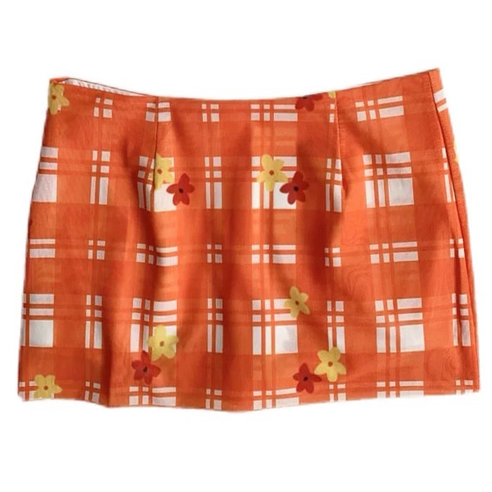 floral gingham mini skirt boogzel clothing