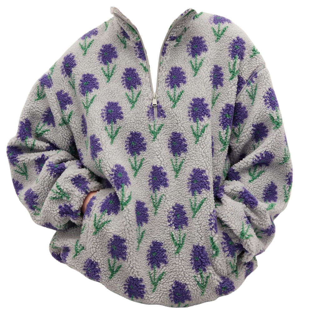 floral zip up fleece sweatshirt boogzel clothing
