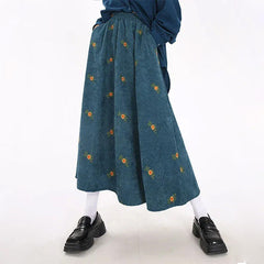 floral embroidery corduroy skirt boogzel clothing