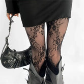floral lace patterned tights boogzel clothing