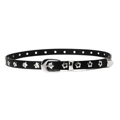 flower thin leather belt boogzel clothing