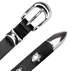 flower thin leather belt boogzel clothing
