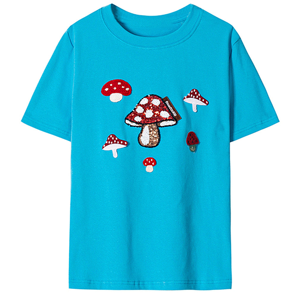 forest fairy mushroom sequin t-shirt boogzel clothing