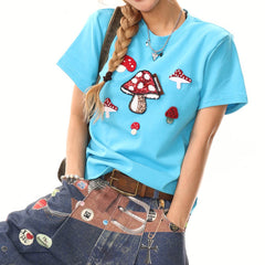 forest fairy mushroom sequin t-shirt boogzel clothing