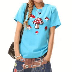 forest fairy mushroom sequin t-shirt boogzel clothing