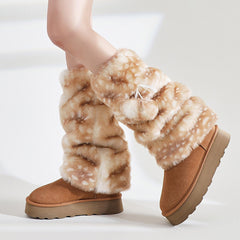 forest fawn fluffy leg warmers boogzel clothing