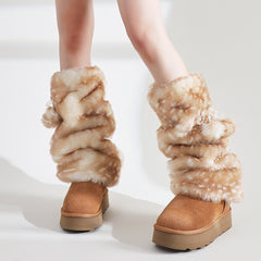 forest fawn fluffy leg warmers boogzel clothing