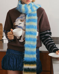 frazzled english woman striped scarf boogzel clothing