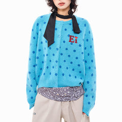 french girl polka dot cardigan boogzel clothing