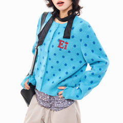 french girl polka dot cardigan boogzel clothing