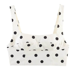 french girl polka dot crop top boogzel clothing