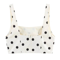french girl polka dot crop top boogzel clothing