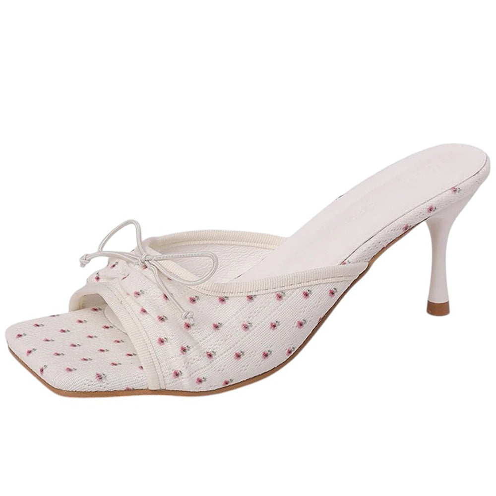 french summer floral heeled mules boogzel clothing