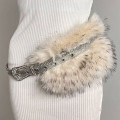 frost queen y2k fur belt boogzel clothing