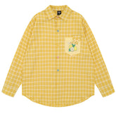 fruit graphic plaid button up shirt boogzel clothing