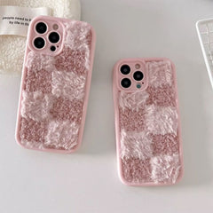 fuzzy checkered iphone case boogzel clothing