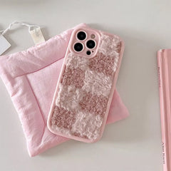 fuzzy checkered iphone case boogzel clothing