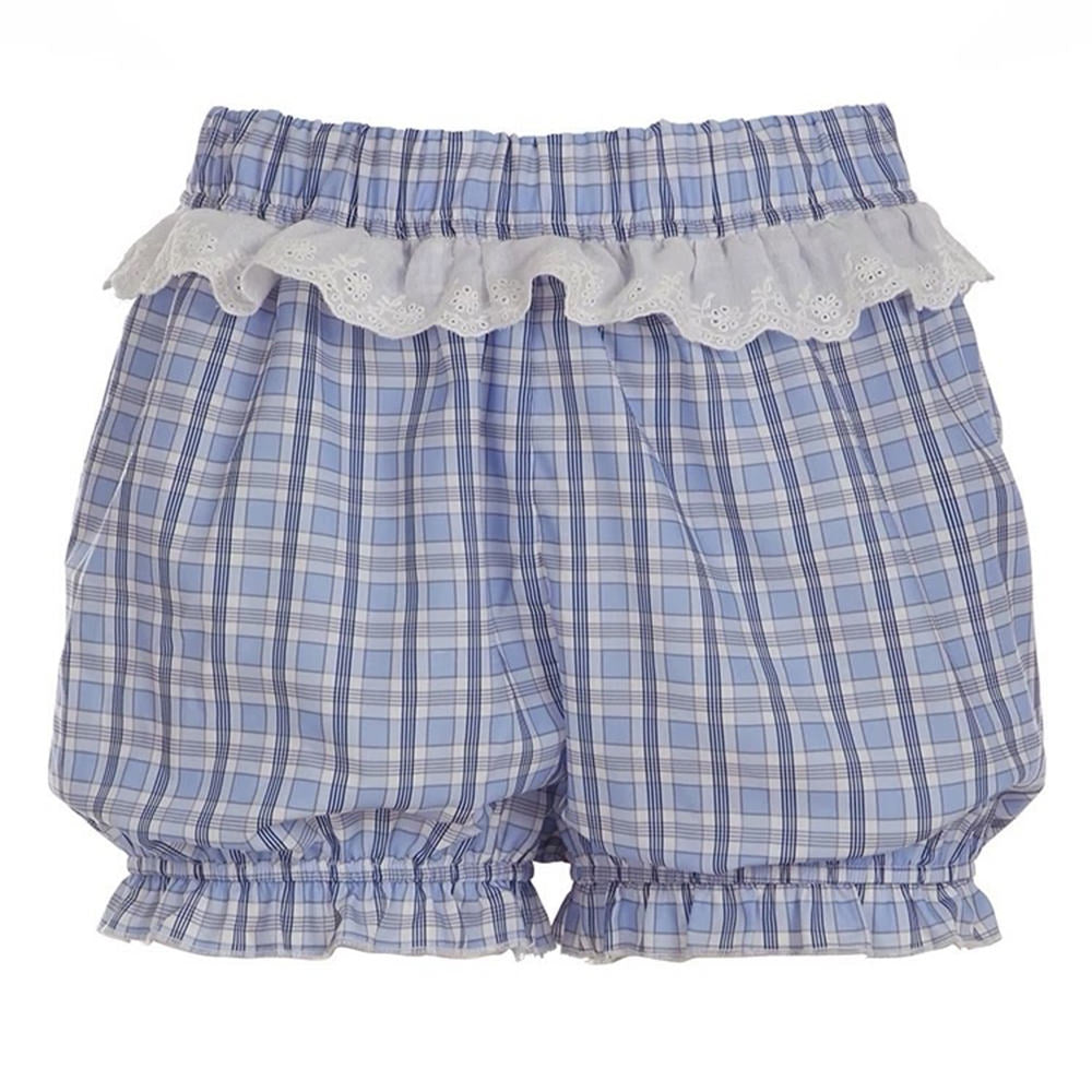 gingham frill trim shorts boogzel clothing