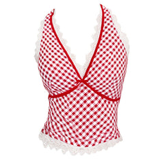 red plaid halter top boogzel clothing
